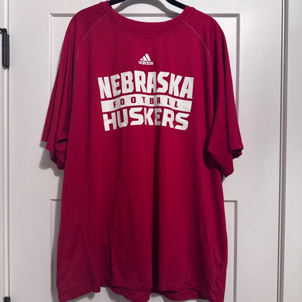 Adidas Nebraska Cornhuskers Football Red Short Sleeve Tee Men’s 2XL